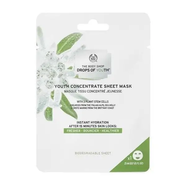 Тканевая маска-концентрат молодости The Body Shop Drops of Youth, 5 фунтов стерлингов Тканевая маска-концентрат молодости The Body Shop Drops of Youth, 5 фунтов стерлингов