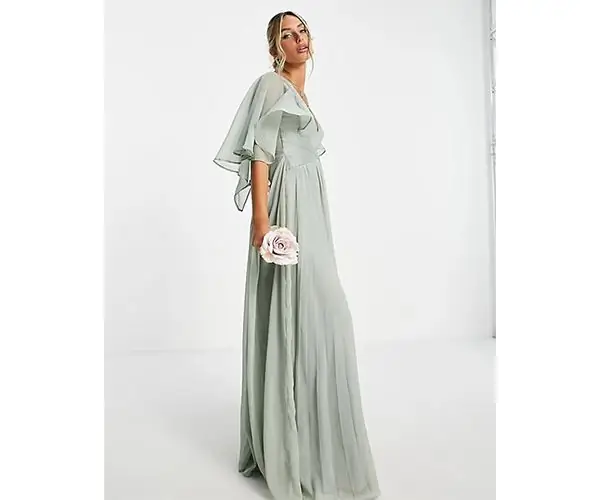 Платье макси с драпировкой на лифе ASOS DESIGN 2 Bridesmaid