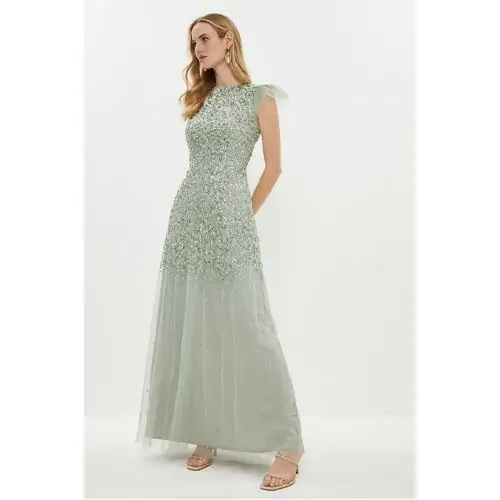 Coast, Платье макси с пайетками и рукавами ангела