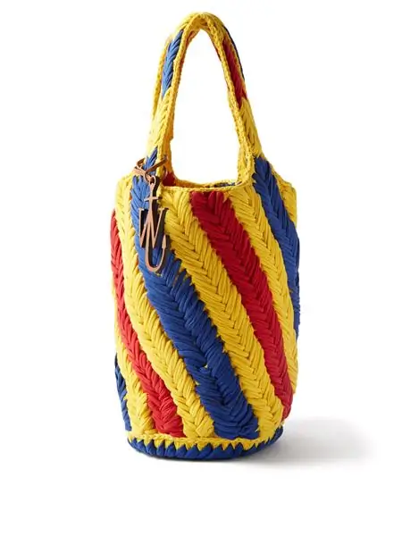 лучшие сумки-корзины JW Anderson, полосатая сумка крючком, 280 фунтов стерлингов