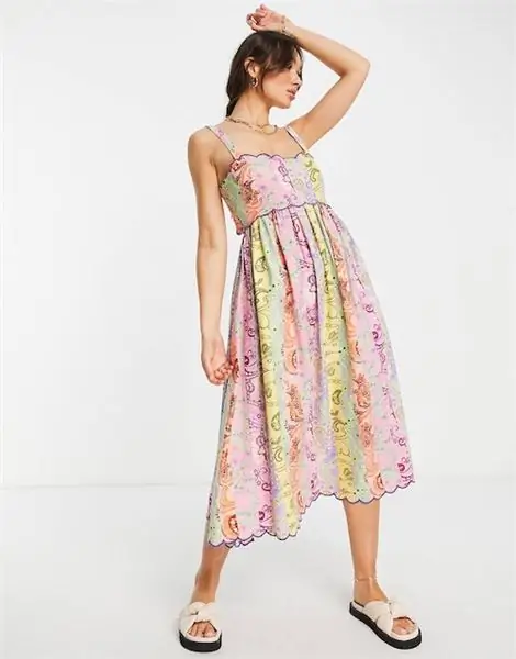 юбилейные платья ASOS Design, сарафан миди с вырезом на спине с фестонами, 28 фунтов стерлингов