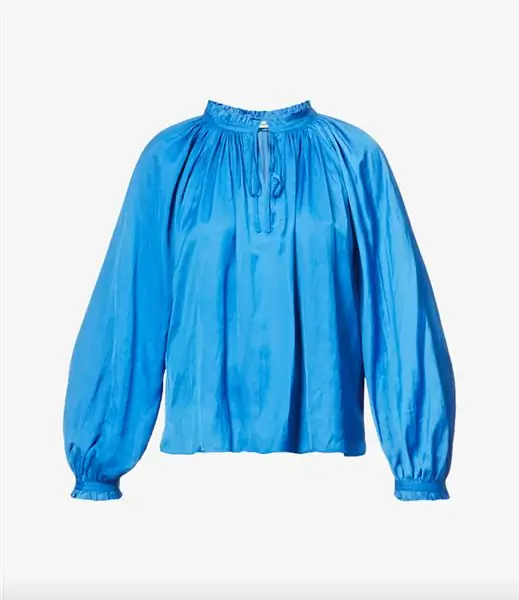 Zadig & Voltaire, атласная рубашка «Тереза» с завязками на шее, БЫЛО 300 фунтов стерлингов, ТЕПЕРЬ 210 фунтов стерлингов