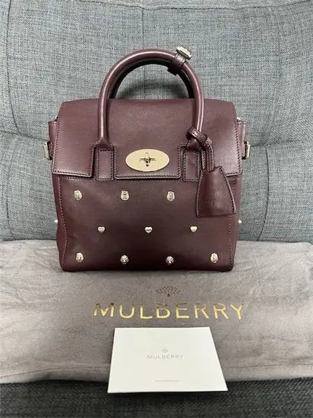Сумка Mulberry Mini Cara Oxblood Lion & Heart с заклепками, 1 900 фунтов стерлингов