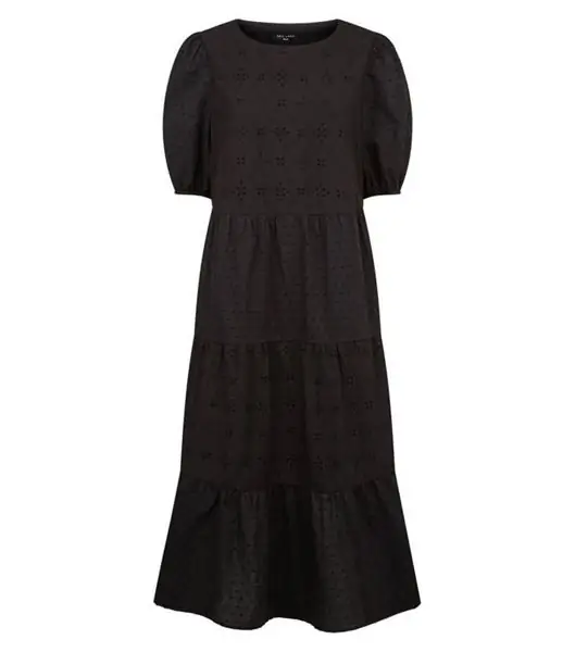 New Look, платье миди с пышными рукавами Broderie, 27,99 фунтов стерлингов New Look, платье миди с пышными рукавами Broderie, 27,99 фунтов стерлингов