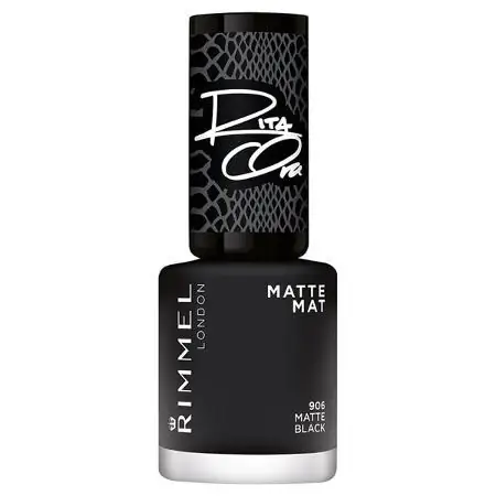 Rimmel London, лак для ногтей 60 Secs Rita Ora, черный матовый, 3,49 фунта стерлингов