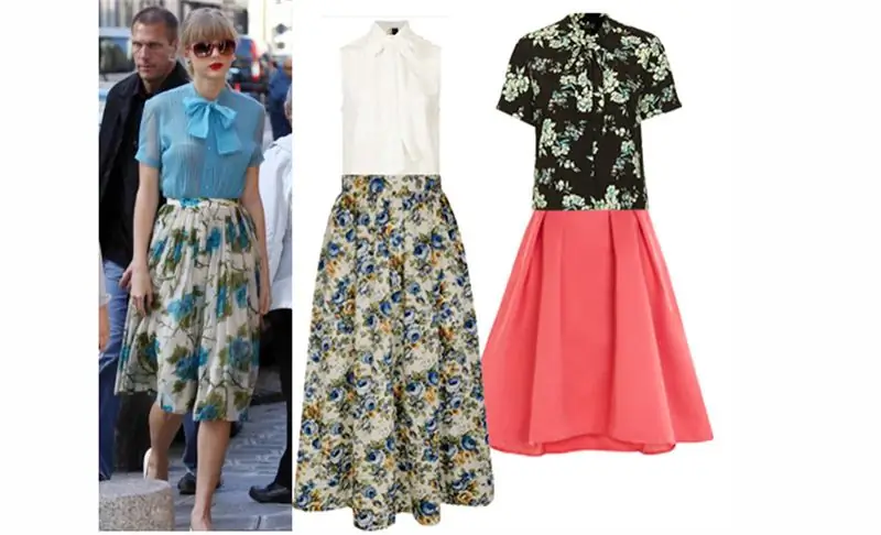 Юбки Swift (слева направо): белая блузка, 45 фунтов стерлингов, Topshop; юбка с цветочным принтом, 65 фунтов стерлингов, Tara Starlet; рубашка с цветочным принтом, 18 фунтов стерлингов, Topshop; Розовая юбка, 115 фунтов стерлингов, побережье Юбки Swift (слева направо): белая блузка, 45 фунтов стерлингов, Topshop; юбка с цветочным принтом, 65 фунтов стерлингов, Tara Starlet; рубашка с цветочным принтом, 18 фунтов стерлингов, Topshop; Розовая юбка, 115 фунтов стерлингов, побережье