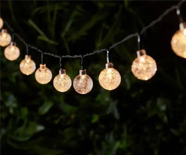 40 теплых белых пузырчатых солнечных волшебных огней