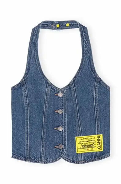 обеденный магазин в четверг - GANNI x Levi's, джинсовый топ с вырезом на шее, 175 фунтов стерлингов обеденный магазин в четверг - GANNI x Levi's, джинсовый топ с вырезом на шее, 175 фунтов стерлингов