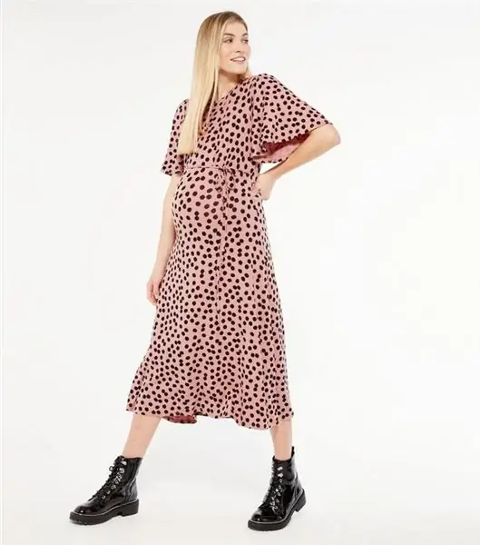 Розовое платье миди New Look для беременных с завязками на спине, 22,99 фунта стерлингов
