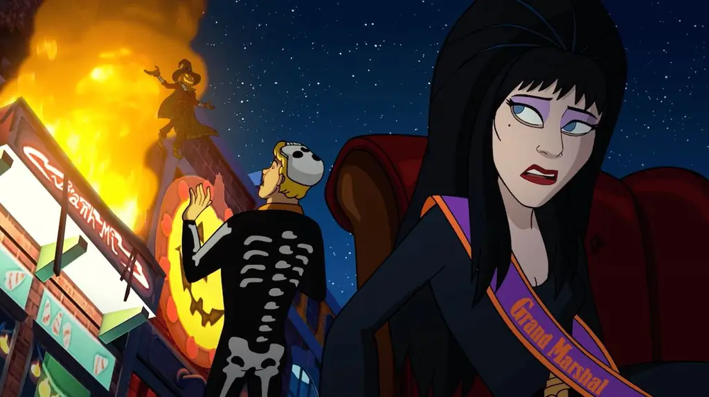 Эльвира появляется в «Счастливого Хэллоуина, Скуби»