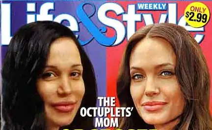 Октябрьская мама подражает Анджелине