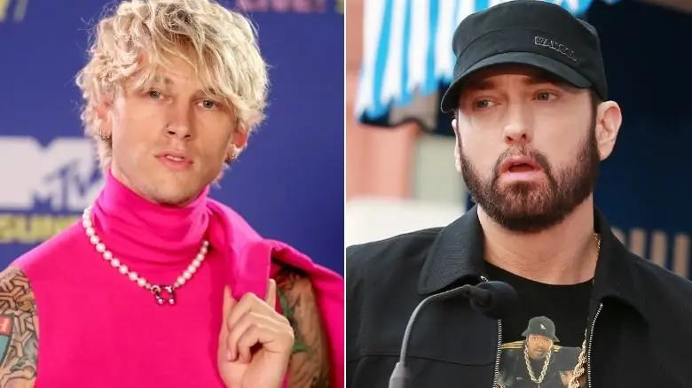 Machine Gun Kelly в розовом, Эминем в рубашке Run DMC Machine Gun Kelly в розовом, Эминем в рубашке Run DMC