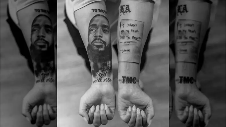 Лорен Лондон демонстрирует татуировки на руках в честь Nipsey Hussle Лорен Лондон демонстрирует татуировки на руках в честь Nipsey Hussle