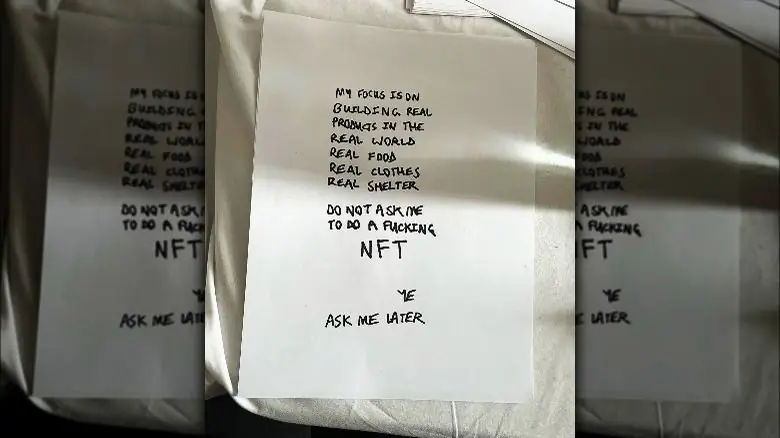 Пост Канье в Instagram о NFT Пост Канье в Instagram о NFT