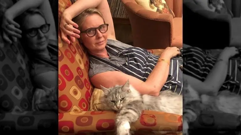 Синтия Никсон и ее кошка
