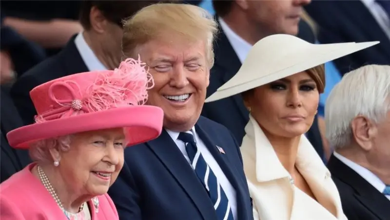 Королева с Дональдом и Меланией Трамп Королева с Дональдом и Меланией Трамп