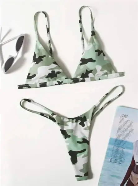 SHEIN Камуфляжный комплект бикини с трусиками-стрингами SHEIN Камуфляжный комплект бикини с трусиками-стрингами