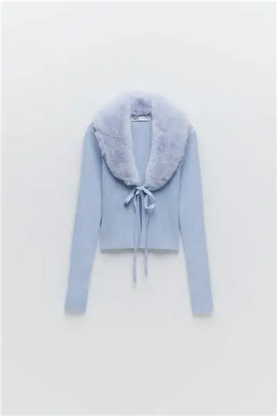 Небесно-голубой вязаный кардиган, Zara Небесно-голубой вязаный кардиган, Zara