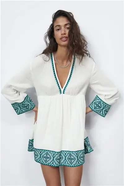 комбинированное платье Zara