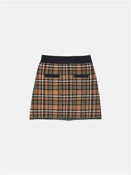Zara-клетчатая-мини-юбка. юбка мини в клетку