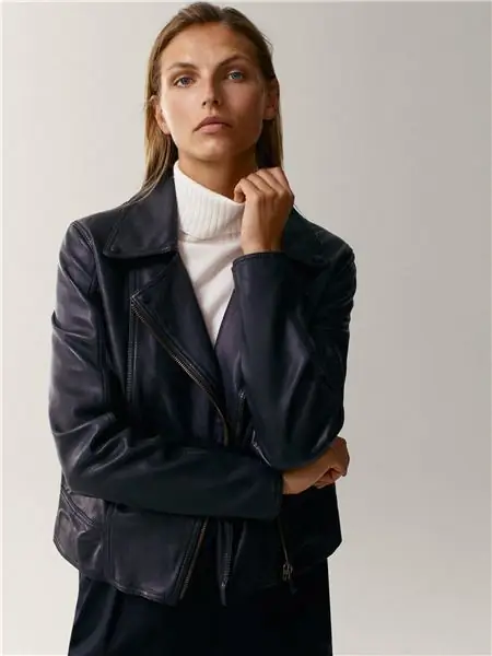 Классический кожаный байкер от Massimo Dutti