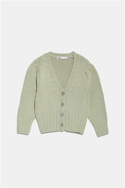 Кардиган Zara с пуговицами из драгоценных камней Кардиган Zara с пуговицами из драгоценных камней