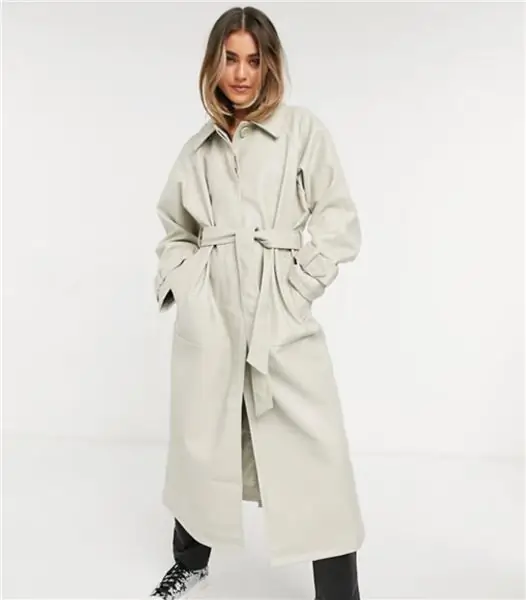 asos-beige-кожаный плащ asos-beige-кожаный плащ