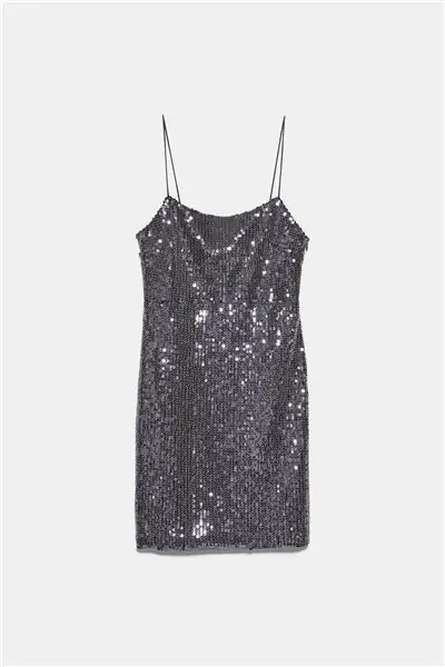 серебряное платье Zara с пайетками