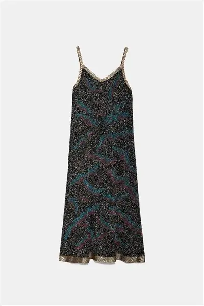 платье Zara с пайетками темных цветов (1)