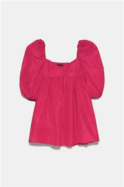 короткое платье Zara из тафты цвета фуксии