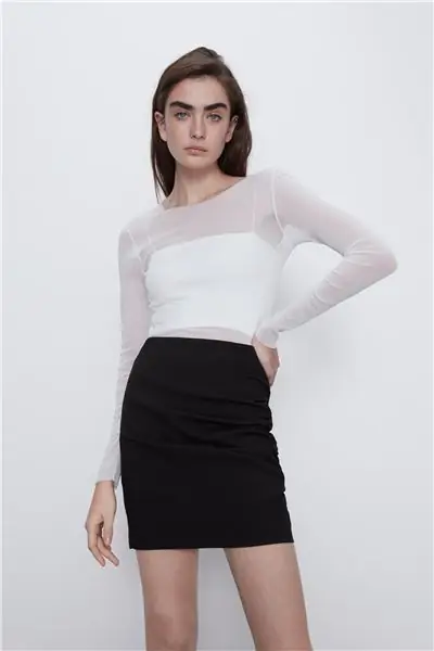 7385180800 2 1 1. Черная присборенная мини-юбка Zara 7385180800 2 1 1. Черная присборенная мини-юбка Zara