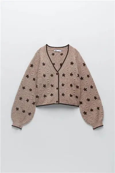 вязаный жакет Zara с вышивкой
