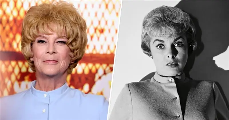 Джейми Ли Кертис в образе героини своей мамы из «Психо» на премьере фильма «Хэллоуин убивает»