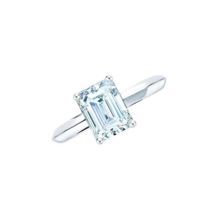 Помолвочное кольцо Tiffany с изумрудной огранкой Помолвочное кольцо Tiffany с изумрудной огранкой