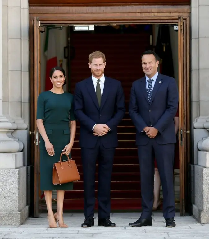 Принц Гарри и бывшая Меган Маркл с Taoiseach Leo Varadkar Принц Гарри и бывшая Меган Маркл с Taoiseach Leo Varadkar