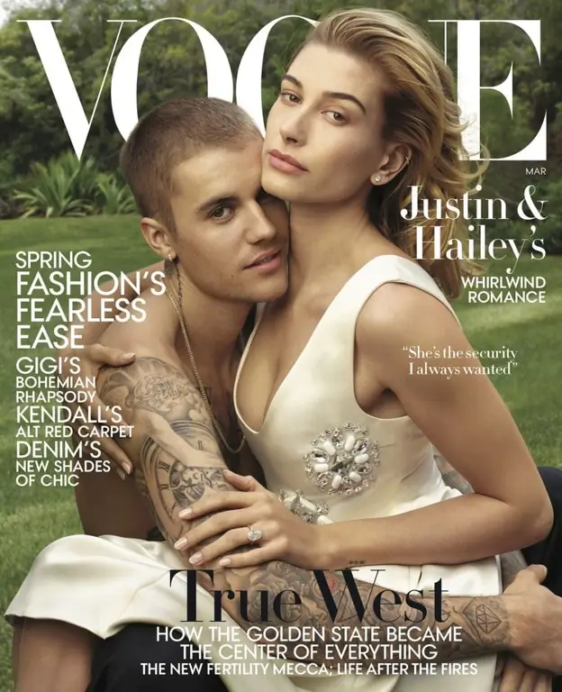 Джастин Бибер и Хейли Болдуин на обложке Vogue