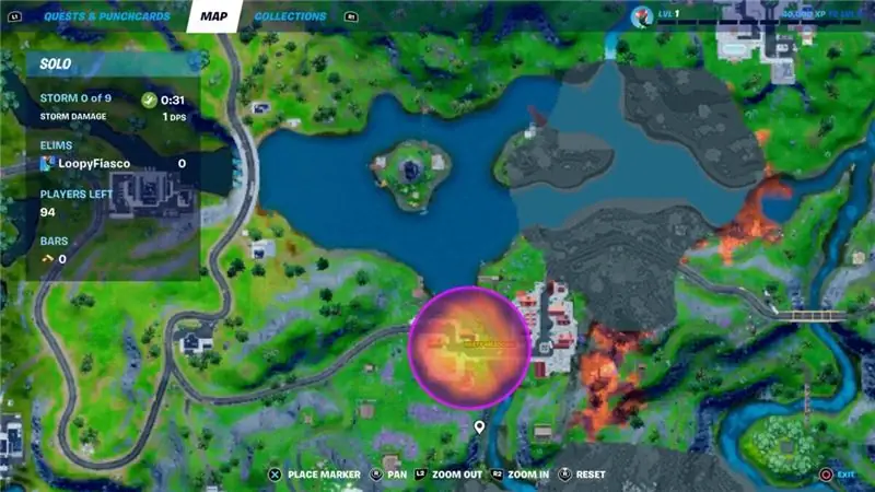 Расположение Fortnite S8 сбоку
